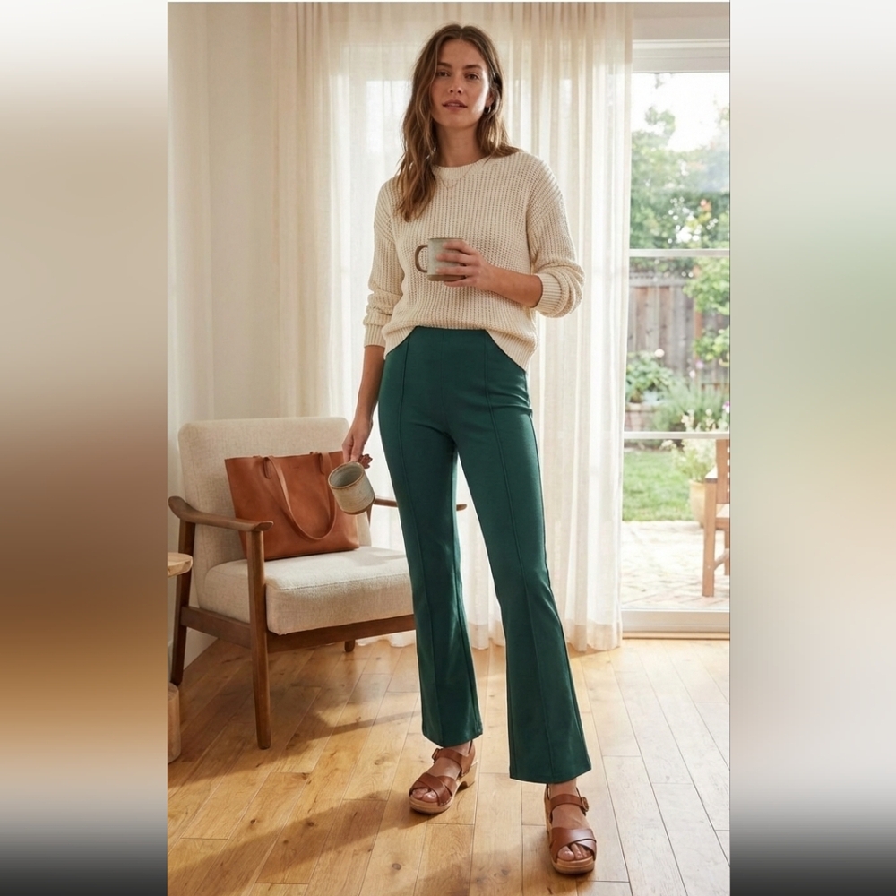 💣 5 For $25 a new day Green Flare Pants with Mid-Rise Waist